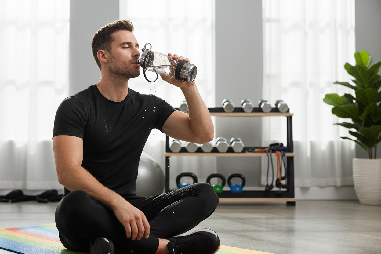 drinking sipper men and ecerise mat 